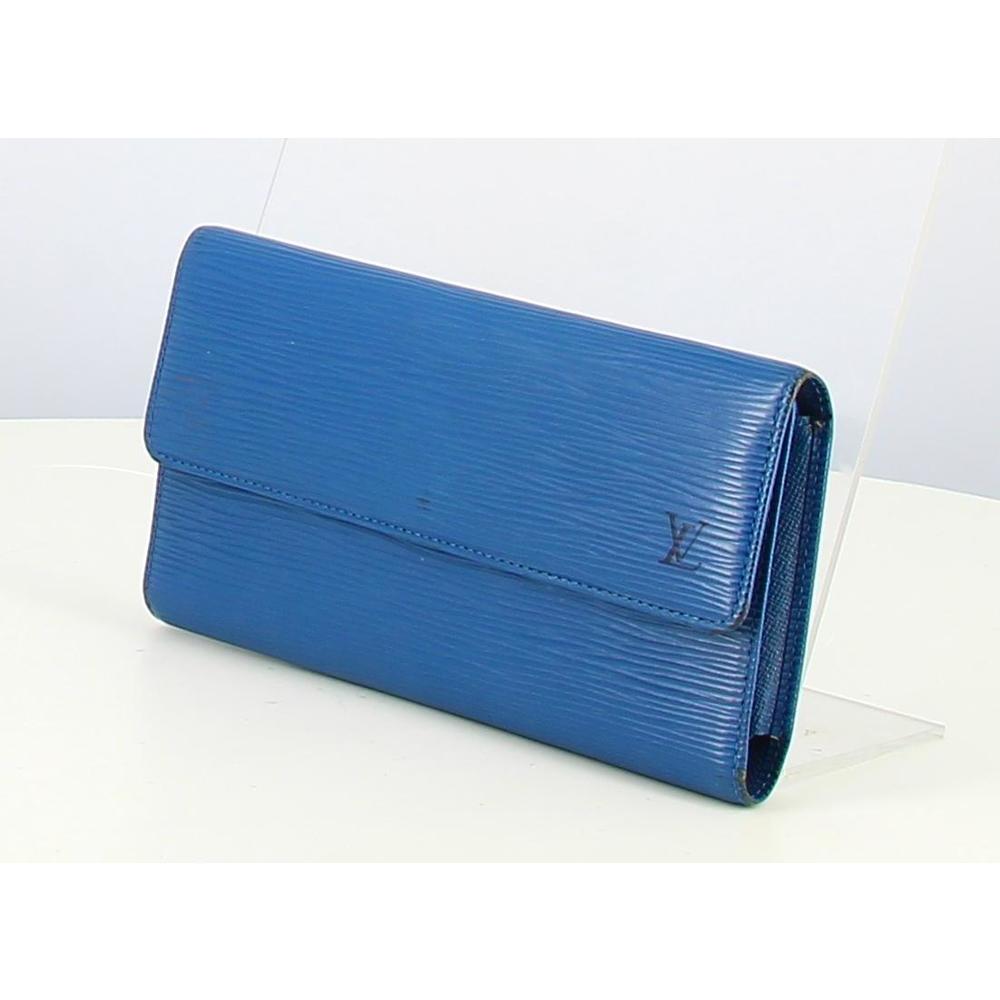 1997 Louis Vuitton Wallet Bleu Cuir Epi - Picture 1 of 4